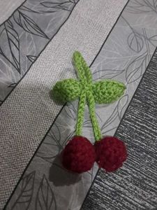 Handmade Crocheted Cherry Charm