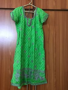 Green Embroidered Kurti