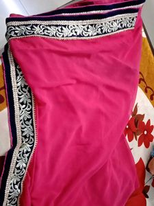 Pink Embellished saree