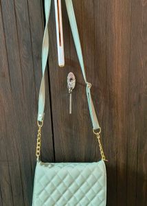 Quilted Sling Bag with Gold Chain