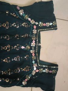 Elegant Teal Kurta with Sharara Pants