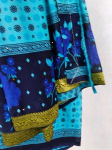 Beautiful Blue Printed Saree