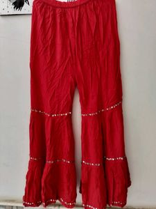 Beautiful Red Mirror Work Sharara Suit Styling ❤️✨