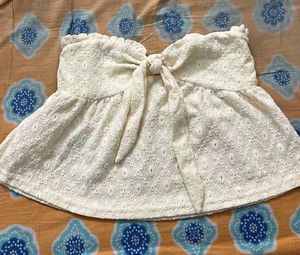 Chic White Eyelet Off-Shoulder Top