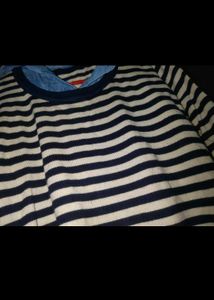 Striped Knit Sweater Korean Collar