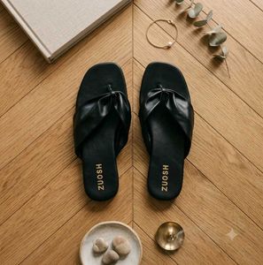 Stylish Black Knot Slide Sandals