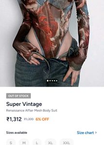Renaissance Print Sheer Bodysuit