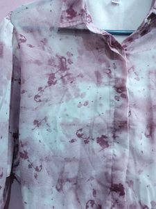 Chic Tie-Front Marble Print top