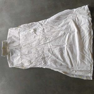 White Kurta with Yellow Embroidery