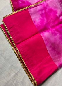 Pink Tie-Dye Organza Silk Saree