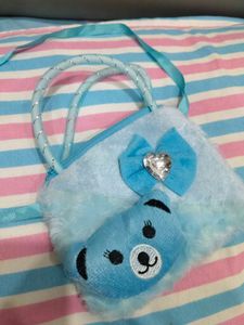 Cute Blue Teddy Bear Pouch 🩵