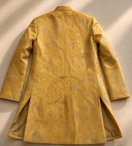 Yellow Brocade Kurta with Dhoti Pants