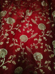 Red &amp; Gold Embroidered Kurta Set From Ishin