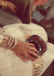 White Kurta farsi salwar with Mirror Work