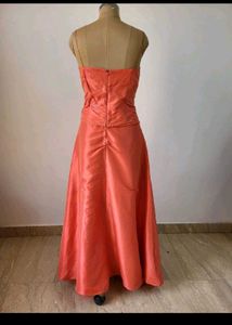 Coral Strapless Gown