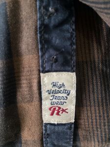 Roadster Men's Brown Plaid Band Shirt