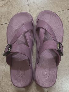 Women's Lavender Flip-Flops with Buckle