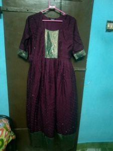 Elegant Purple Sequined Kurta