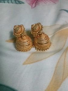 Golden Jhumka Earrings