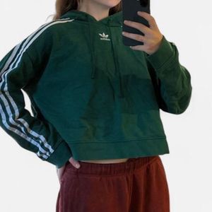 Green Adidas Cropped Hoodie