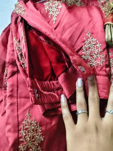 Elegant Maroon kurti with plazzo  Gold Embro