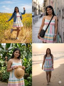 Boho Tiered Embroidered Summer Dress