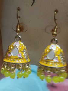 Vibrant Yellow Jhumka Earrings