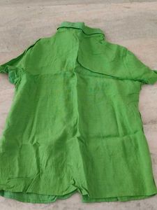 Linen Green Button-Down Shirt