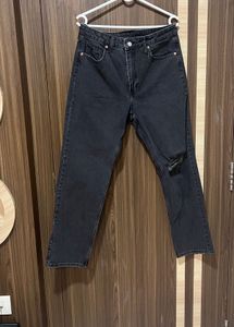 Washed Black Ripped Jeans