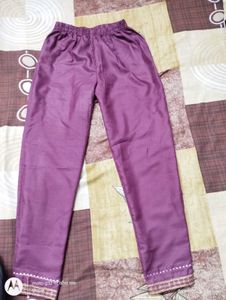 Purple Kurta Set Trousers And Dupatta