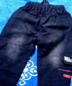 Boys Black Cargo Pants