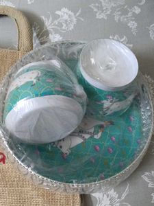 Metal Dryfruits Serving Tray with 2 Jar