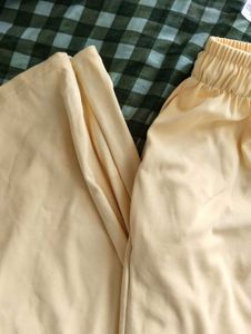 Light /butter Yellow casual pants / trousers