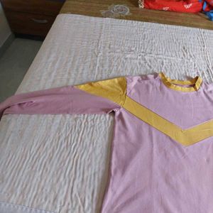 Pink and Yellow V-Neck T-Shirt