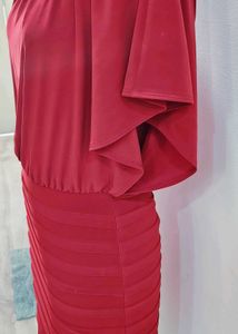 Chic One-Shoulder Red Cocktail Dress
