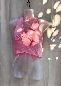 261110. Cute Pink Halter Neck Top