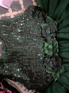 Emerald Green Sequin Tulle Dress