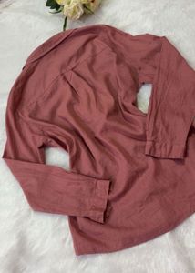 Women's Rose Pink Button-Up Shirt