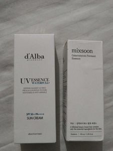 d'Alba UV Essence Sun Cream & Mixsoon Essenc