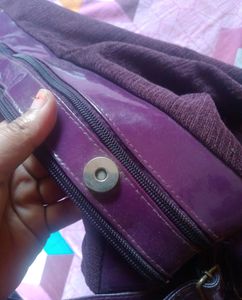 Folding Purple Colour Hand Bag For Women