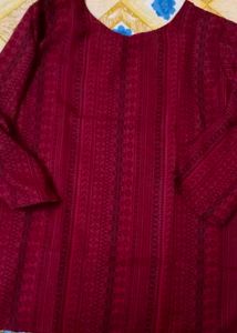 Maroon Printed Top