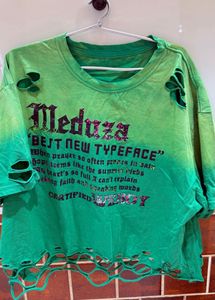 Distressed Ombre Green T-Shirt