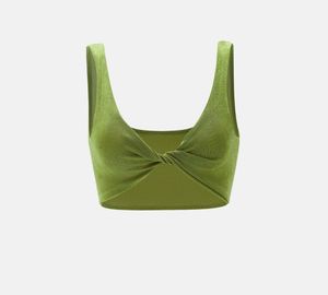 Savana Women’s Olive Twist Bikini Crop Top