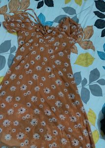PlusS Orange Romantic Floral Dress
