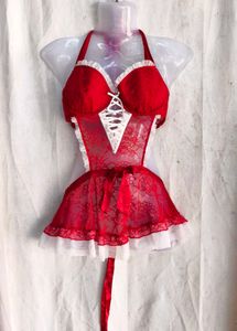 I. Red Lace Lingerie Set