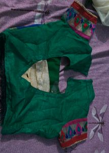 Green Embroidered Blouse Choli