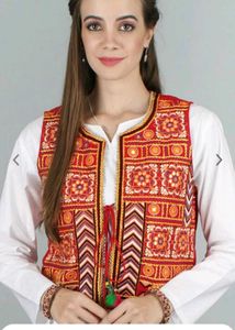 Embroidered Red Vest