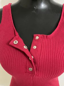 Red Sleeveless Bodysuit