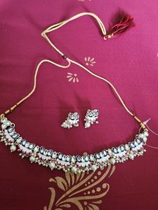 Ethnic Kundan Necklace & Earring Set