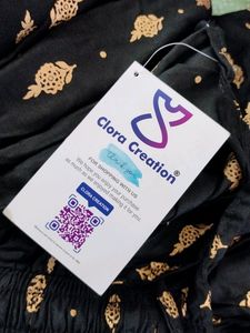 Black With Gold Printed Skirt (Women's)